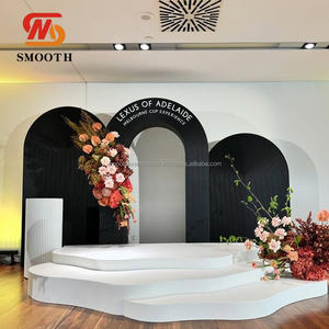 SMOOTH Luxury Customized Wedding Event Stage <b>Decoration</b> Black PVC Arch <b>Set</b> With Ripples Arch Stand For <b>Party</b> - Product Image 1