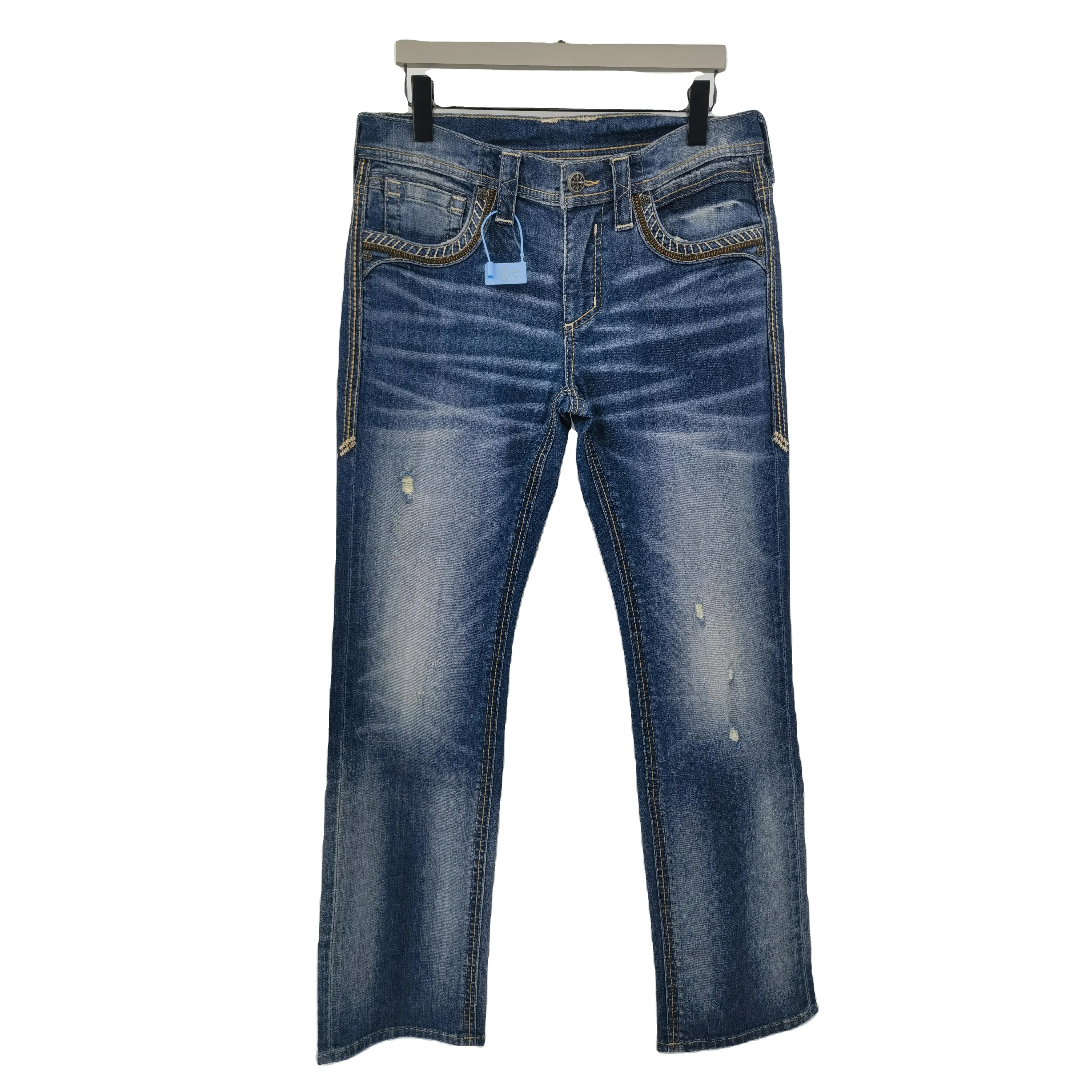 Jeans largos de pierna ancha a granel 501 originales para hombres Pantalones slim bell bottom s apilados Flare jeans cargo color conjunto al por mayor regular