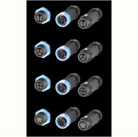 Conector Circular Multipolar de Aleación de Cobre con Certificación ISO9001, Impermeable IP68, Conexión Roscada M20, Enchufe Macho y Hembra