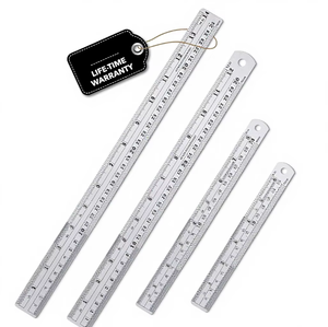 Règles en acier Bview Art 6, 8, 12, 14 pouces, non pliables, lot <span class=keywords><strong>de</strong></span> 4 - Product Image 1