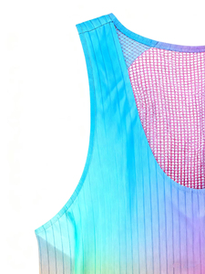 Women Quick-Dry Breathable Sublimation Tank <b>Top</b> Running & Training Laser-Perforated Sleeveless Fitted Crop <b>Tops</b> For Marathon - Product Image 5