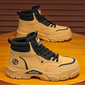 Autumn <b>Men's</b> Breathable High Top Martin Boots <b>Men's</b> Trendy Versatile Thick Soled Workwear <b>Shoes</b> Casual Short Boots Trendy <b>Shoes</b> - Product Image 4