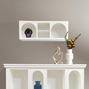 INNOVA Modern European Style White Color Wooden Panel Foldable Decorative <b>Wall</b> Mount Floating Shelf Organizer for Home - Product Image 3