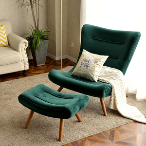 Poltrona Lounge Snail con Poggiapiedi, Sedia Moderna di Lusso in Velluto per <span class=keywords><strong>Soggiorno</strong></span>, Poltrona Singola Relax per Casa - Product Image 2