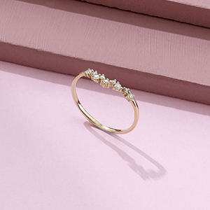 Anillo Apilable <span class=keywords><strong>de</strong></span> Oro Sólido <span class=keywords><strong>de</strong></span> 14K MaiYi, Anillo con Racimo <span class=keywords><strong>de</strong></span> Diamantes, Anillo con Diamantes Naturales para Mujer - Product Image 6