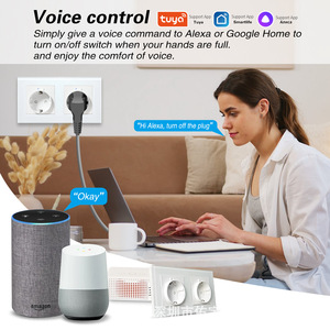 Enchufe de pared inteligente con wifi estándar europeo de 16A, panel de vidrio templado, enchufe europeo con control por voz y función de temporizador - Product Image 3