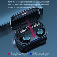 Écouteurs sans fil intra-auriculaires M10 TWS à succès avec affichage numérique LED, fonction Power Bank, faible latence, étanches, pour le gaming