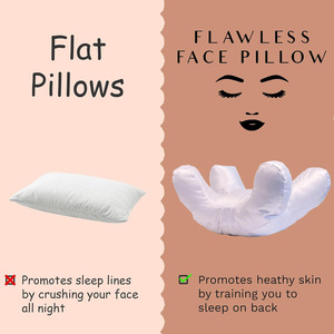 Almohada de belleza en forma de U, almohada suave antiarrugas para soporte facial y del cuello, color blanco - Product Image 2