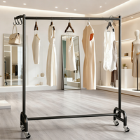 Étagères métalliques MR05 pour centres commerciaux, présentoirs de vêtements détachables, cintres métalliques durables en tuyau de fer peint