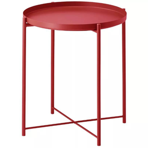 <span class=keywords><strong>Mesa</strong></span> de Centro Redonda de Metal con Bandeja Extraíble, Muebles Modernos para Sala de Estar, Uso Interior/Exterior en Balcón o Sala de Estar - Product Image 5