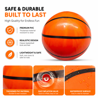 Ballon de basket gonflable en PVC orange, ballon de jeu durable pour enfants, idéal pour les jeux en extérieur, la plage et la danse de rue