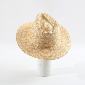 Chapeau Fedora classique à large bord en paille pour <span class=keywords><strong>femme</strong></span>, respirant, tissé, chapeau <span class=keywords><strong>de</strong></span> soleil d'été avec couronne encastrée, protection UV, chapeau Panama pour les vacances - Product Image 1