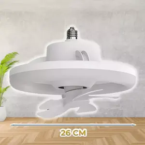 Ventilateur de plafond LED moderne 30W avec moteur CC 15W, design encastré, télécommande, ventilateur 4 vitesses, lumière blanche, corps en plastique, jusqu'à - Product Image 3