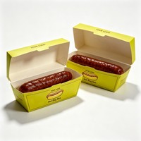 Boîte d'emballage pour hot-dogs en gros, personnalisée, pour maïs coréen, emballage alimentaire, boîte en papier pour hot-dogs