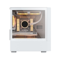 White High Airflow Mesh Front Panel Aluminum Alloy Mid-Tower Gaming PC Case Custom Logo Side Panel Window Fast Detach Side Panel