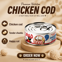 Nourriture humide pour chat MAIDOU de qualité supérieure, boîte de 85 g, riche en protéines, collations nutritives pour chat, étiquette privée OEM