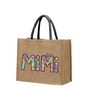 Bolsos de Mano Plegables de Yute 100% Biodegradables y Sostenibles para Mujer, Capacidad Personalizada para Compras, Picnic, Alimentos/Herramientas - Product Image 1