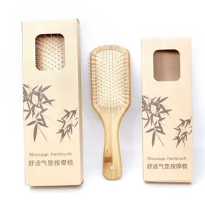 Hot Selling Bamboo Brush Hair Environmental Friendly Air Cushion Comb Scalloped Teeth Hair Brush Bamboo Handle Massage Hairbrush