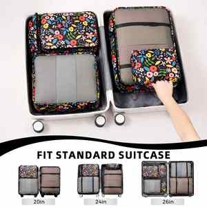 8-Pack Travel Packing <b>Cubes</b> Set Fabric Luggage Organizers Bags for Suitcase - Product Image 5
