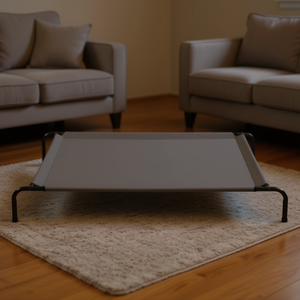 Cama elevada para perros color gris, 50 pulgadas x 31 pulgadas x 8 pulgadas, rectangular, de nailon, para interiores, para todas las estaciones, cama para mascotas. - Product Image 2