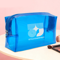 Bolsa de Maquillaje Transparente de PVC TPU para Viaje, Impermeable, Bolsa de Aseo Transparente, Aprobada por la TSA para Estadios, Bolsa para Cosméticos y Cuidado de la Piel