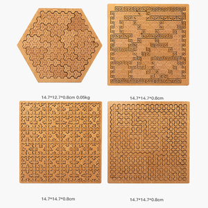 Puzzle en bois impossible, casse-tête IQ, dix niveaux de difficulté, puzzles de dessins animés, jouet DIY, tangram, jeux de société pour enfants et adultes - Product Image 6
