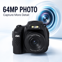 Caméra miniature 64MP 4K avec capteur CMOS, objectif F2.2, batterie au lithium, carte TF, éclairage LED, grand angle, vidéo numérique portable