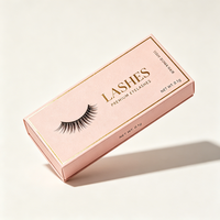 Boîte d'emballage cosmétique autoportante personnalisée pour cils, avec impression quadricolore, estampage à chaud, en carton ivoire pliable