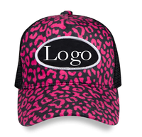 Gorra Trucker de Terciopelo con Malla de 5 Paneles, Visera Ajustada, Logotipo Personalizado Cosido, Borde Afelpado, Bordado, Estampado de Leopardo, Gorra de Terciopelo Personalizada