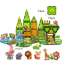 Tendencia 2026, Juego Educativo de Bloques de Construcción Magnéticos 3D con Animales para Niños, STEM Bosque, Baldosas Magnéticas Grandes de 7.5cm