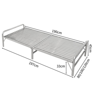 Раскладная кровать из нержавеющей стали для обеденного перерыва и отдыха, для взрослых, для дома, офиса, съемной квартиры, современный простой дизайн, модель 001, каркас - Product Image 6