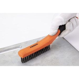 KENDO Brosse à main industrielle de 250 mm avec manche en bois fil d'acier et poils pour le nettoyage et la peinture - Product Image 5