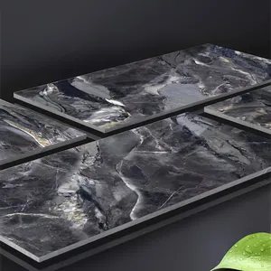 Качественная глянцевая плитка черного формата, 600*1200 плитка, Высококачественная китайская фабричная фарфоровая напольная и настенная плитка