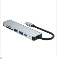 Base de Conexión 6 en 1, Adaptador de Concentrador USB Tipo C, Base de Conexión para Portátil, Puerto de Red, Concentrador USB Multipuerto, Concentrador USB Multifuncional