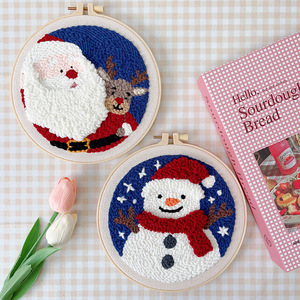 Noël poinçon aiguille broderie artisanat Kit démarreur enfileur tissu broderie cerceau pour adultes enfants point de croix fil tapis poinçon - Product Image 5