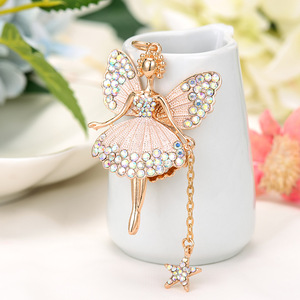 Rhinestone BƯỚM CÁNH Cổ Tích thiên thần Keychain nhảy múa ba lê lấp lánh pha lê vòng chìa khóa mặt dây chuyền phụ nữ kim loại móc chìa khóa trang trí - Product Image 6