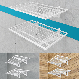 Jh-mech tải 500 lbs nhiệm vụ nặng nề mạnh mẽ nhà để xe tổ chức nhà để xe lưu trữ nổi treo kệ vuông treo tường - Product Image 6