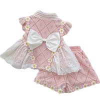 Ensemble décontracté deux pièces pour enfants, style princesse française fraîche et élégante