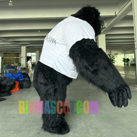 Costume gonflable de roi Kong pour adulte, déguisement d'halloween, en peluche, mascotte, animal, tenue de carnaval, tendance