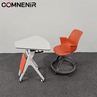 Chaises métalliques modernes et confortables, table de formation pliable en plastique ABS, mobilier scolaire et de bureau mobile pour la maison, le bureau et l'hôpital