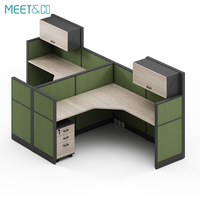 Meubles de bureau commerciaux modernes en bois sur mesure en gros, poste de travail, table, espace de travail, cubique modulaire acoustique pour deux personnes