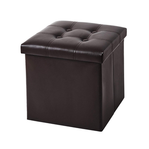 Rectángulo Pie Taburete Cama Banco Almacenamiento Cuero Plegable Almacenamiento Cofre Otomano Largo - Product Image 5