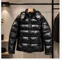 Veste d'hiver à capuche pour homme, de haute qualité, de marque, conçue par un designer senior, avec logo personnalisé sur le bras, très vendue, veste brillante NFC