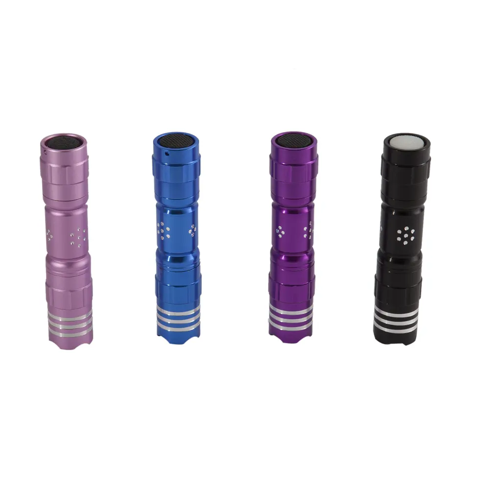 Mini Aluminum Novelty Colorful Flash light with Surface Carving Craft High Light for Emergency Portable Flashlights
