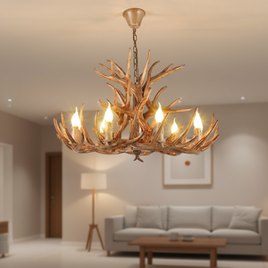 Lustre moderne en fer forgé avec pampilles en résine, suspension réglable en métal pour la maison, le hall d'hôtel, le <span class=keywords><strong>restaurant</strong></span>, blanc chaud - Product Image 3