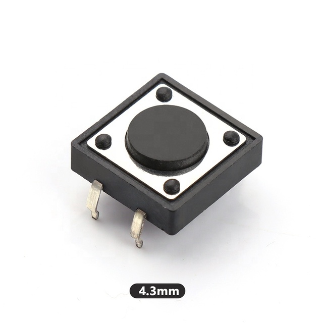 12*12*4.3mm Push Button Tact Switch H4.3mm 4pin Through Hole Tactile Switch