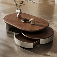 Ensemble de tables basses en bois de style minimaliste extensible, dernière collection de tables centrales design pour salon, table basse haut de gamme populaire