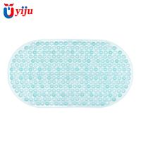 Tapis de bain moderne ovale YIJU pour baignoire, massage des pieds, antidérapant, PVC, forte aspiration, stable, tapis de douche avec trous de drainage, écologique