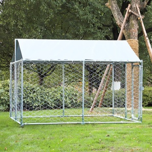 PRIME Outdoor <strong>Dog</strong> <strong>Kennel</strong> with Roof Heavy Duty Chain Link <strong>Dog</strong> Cage <strong>Run</strong> with Openable Feeding Doors - Product Image 2