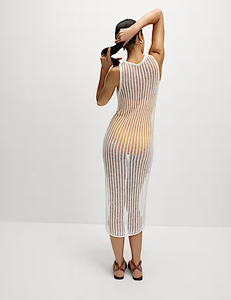 Váy liền thân mùa hè Coolred dành cho nữ, không tay, dệt kim, dáng midi, đơn giản, kẻ sọc, xếp ly, eo tự nhiên, gợi cảm, kiểu dáng ôm sát, chất liệu polyester - Product Image 4